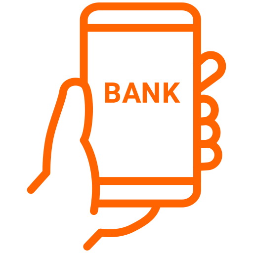 Smart phone displaying banking application